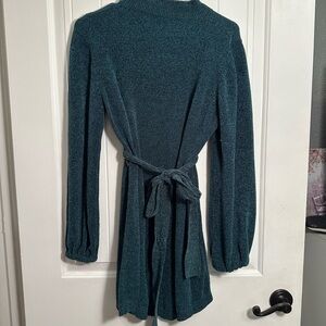 Elegant Teal Knit Dress